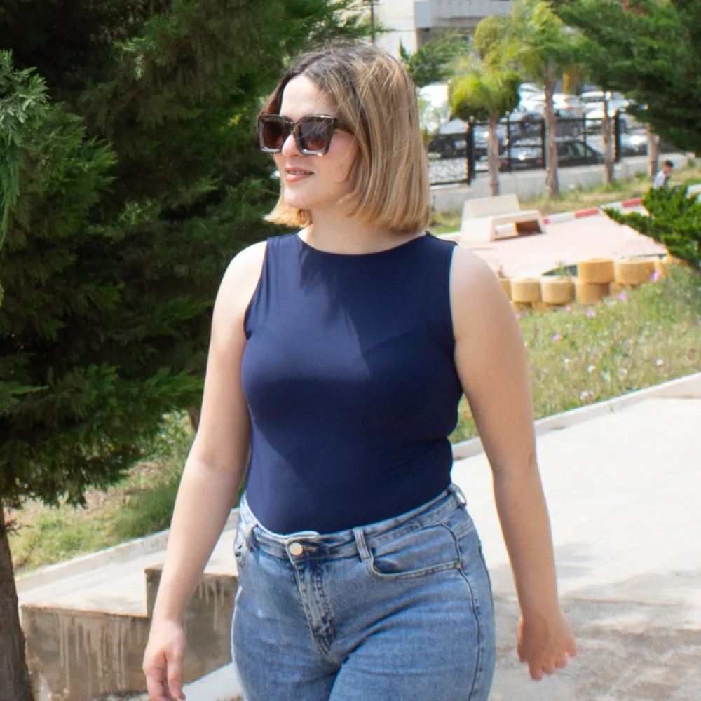 body sans manches - Taille: Taille 1 = 36-40 | Couleur: Bleu nuit