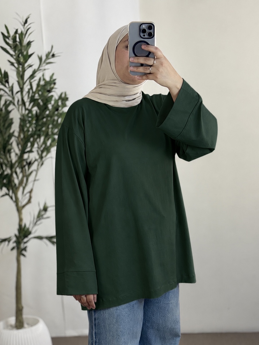 T-Shirt Premium Summer Manches longues - Taille: Taille S : 34-36/ Longueur 68cm | Couleur: Vert