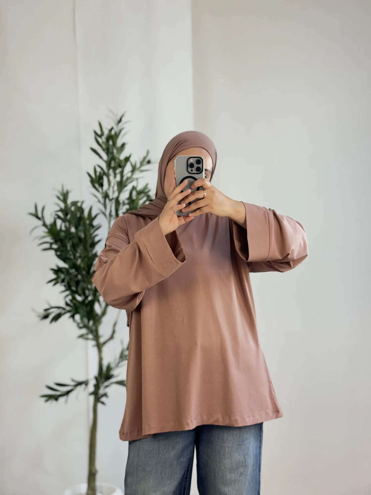 T-Shirt Premium Summer Manches longues - Taille: Taille S : 34-36/ Longueur 68cm | Couleur: Mocha