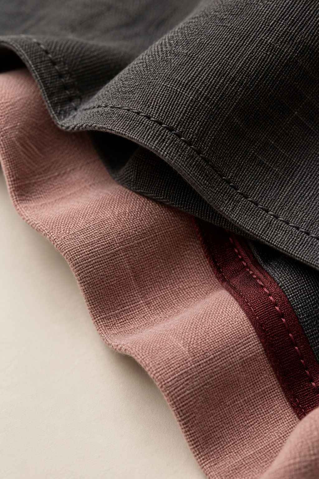Détail de tissage et de finition textile